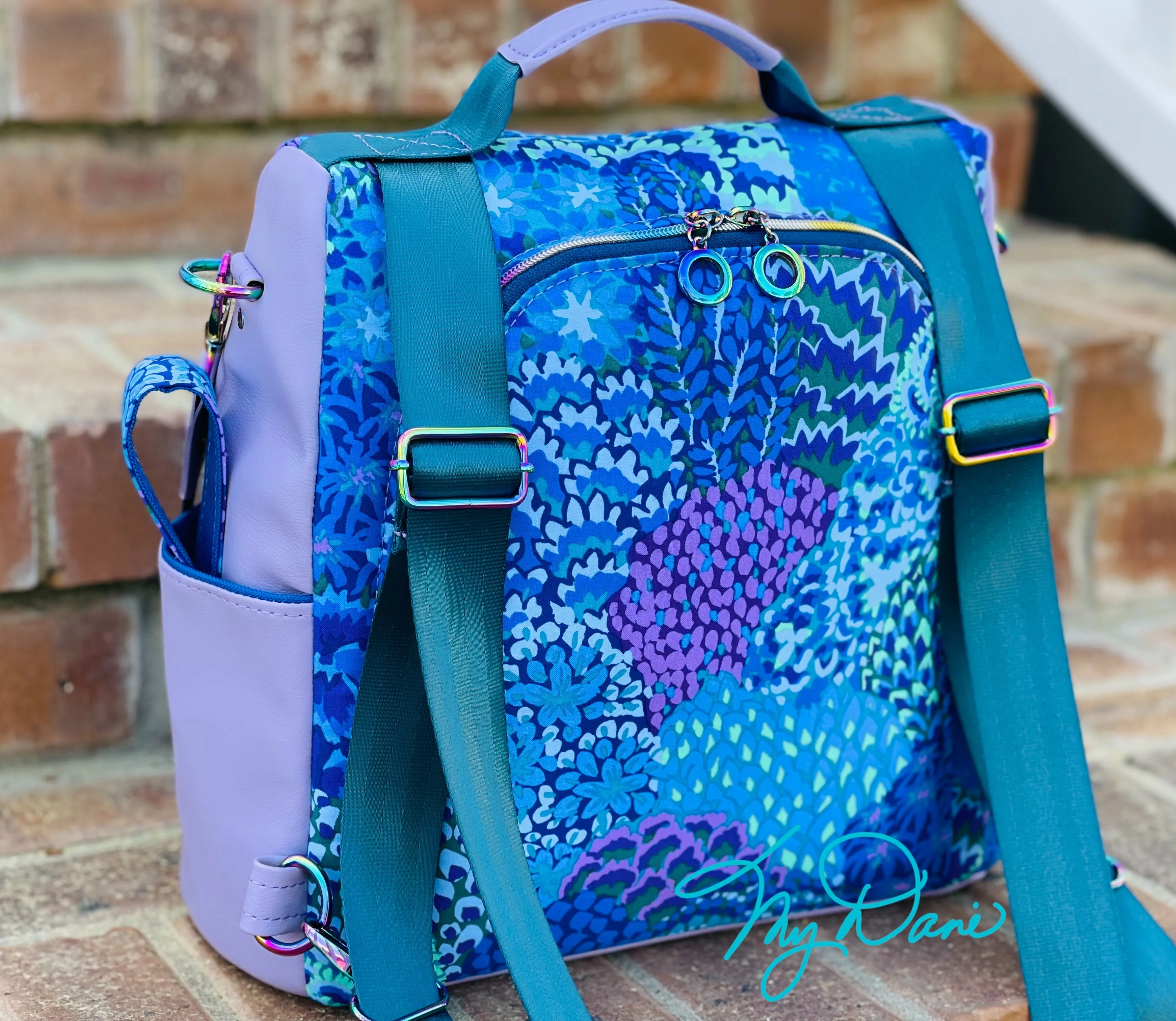 The Guardian Anti-Theft Backpack in Blue/ Lavender