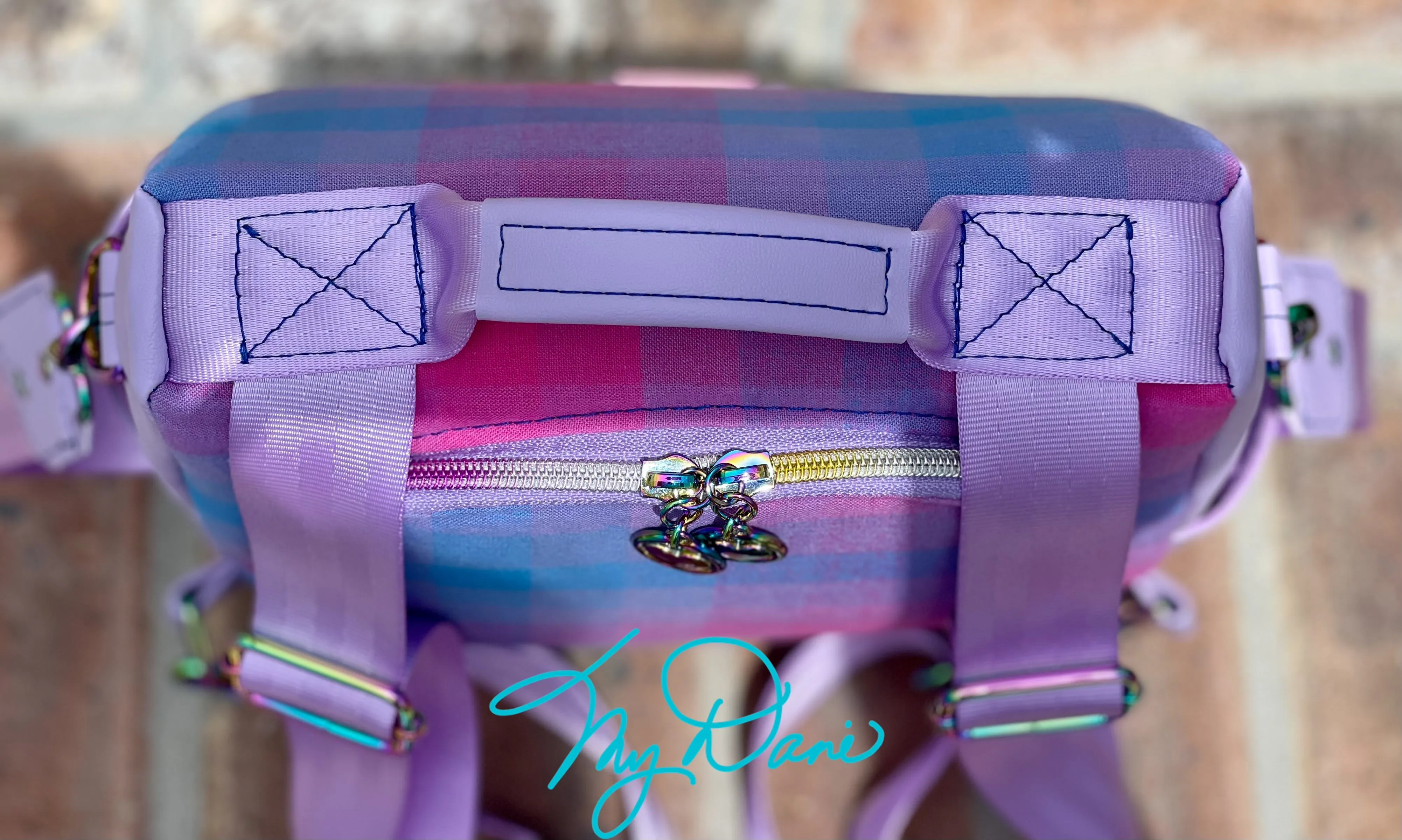 The Mini Guardian Anti-Theft Backpack in Purple Plaid