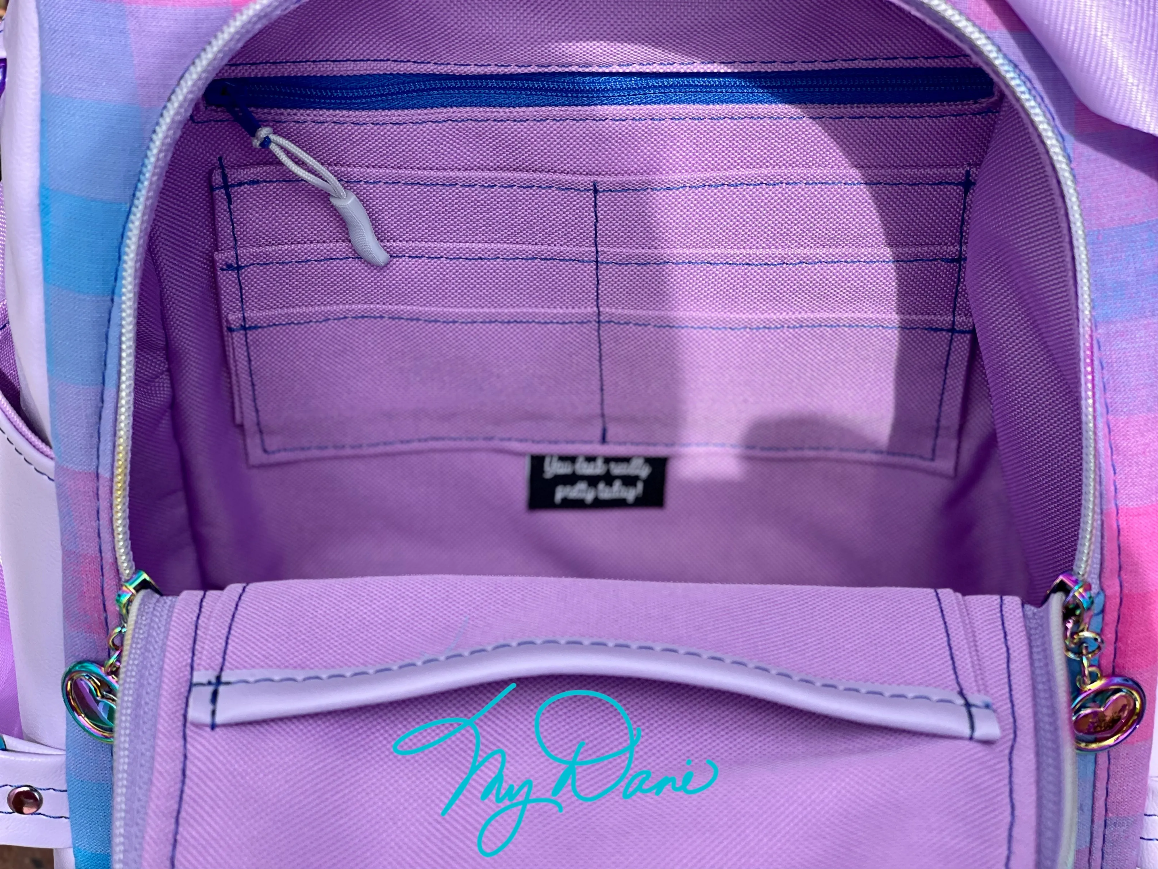 The Mini Guardian Anti-Theft Backpack in Purple Plaid