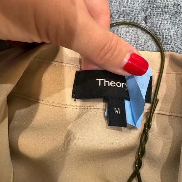 Theory silk shirt dress with detachable tie