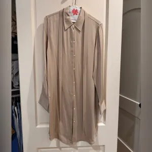 Theory silk shirt dress with detachable tie