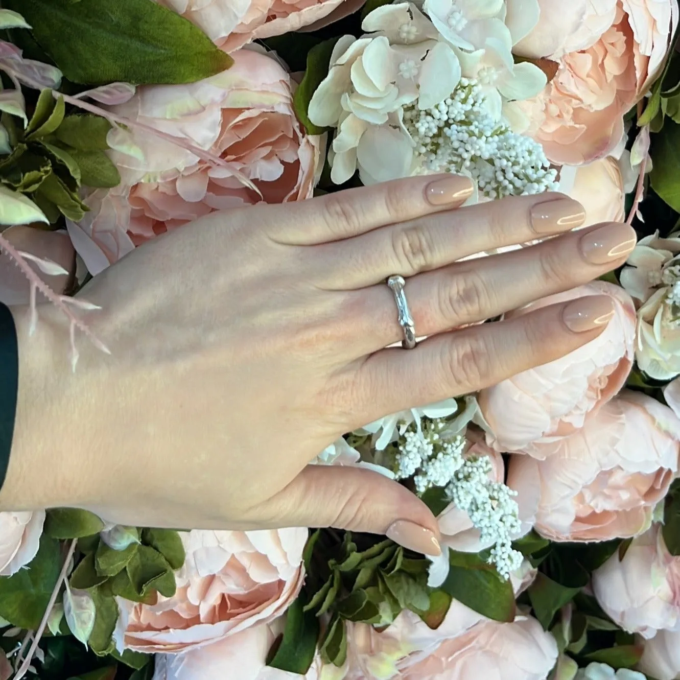 Tiffany & Co Bamboo Sterling Silver Band Ring Size : I