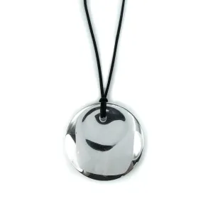Tiffany & Co Elsa Peretti Large Silver Disc 35mm Pendant Necklace (Cord)