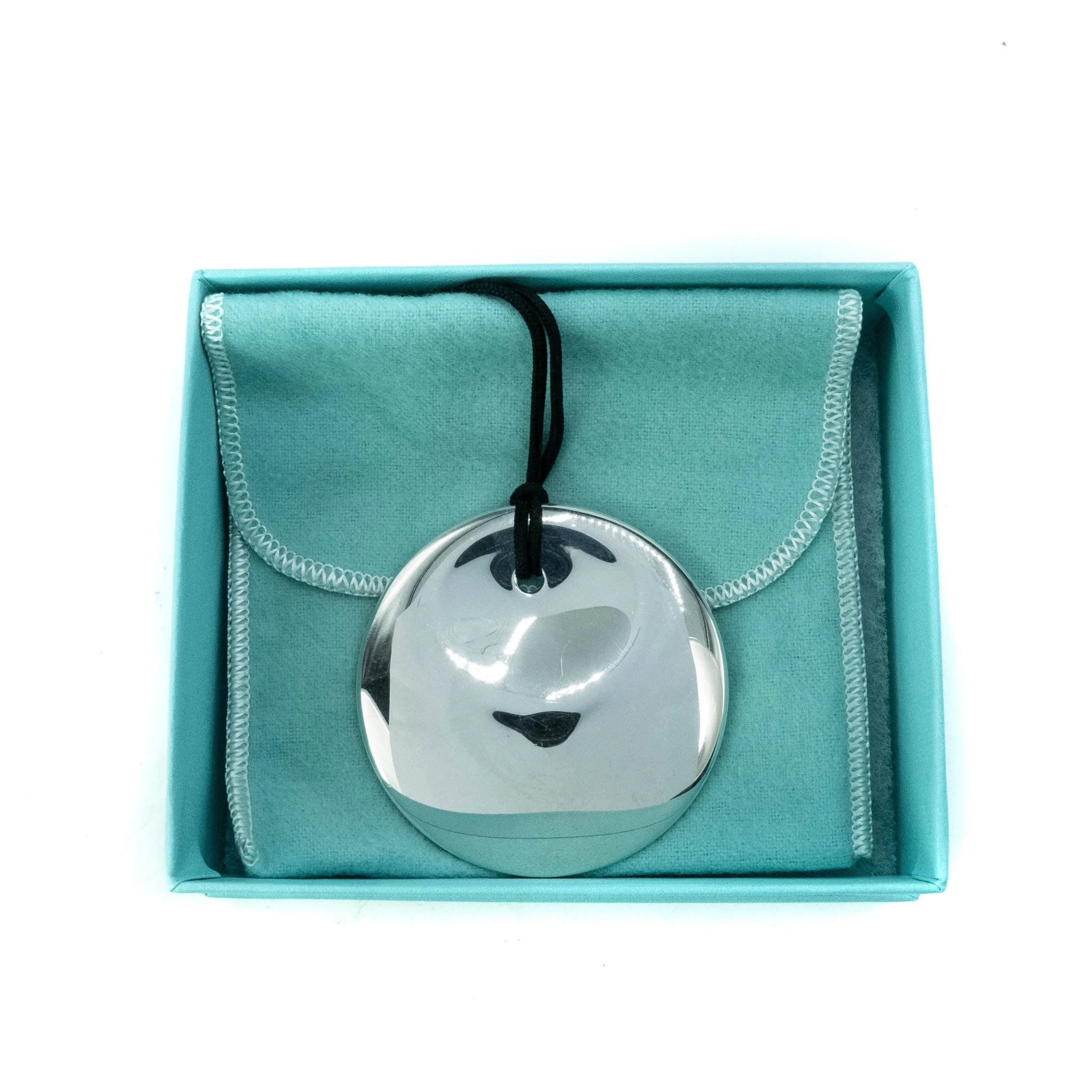 Tiffany & Co Elsa Peretti Large Silver Disc 50mm Pendant Necklace (Cord)