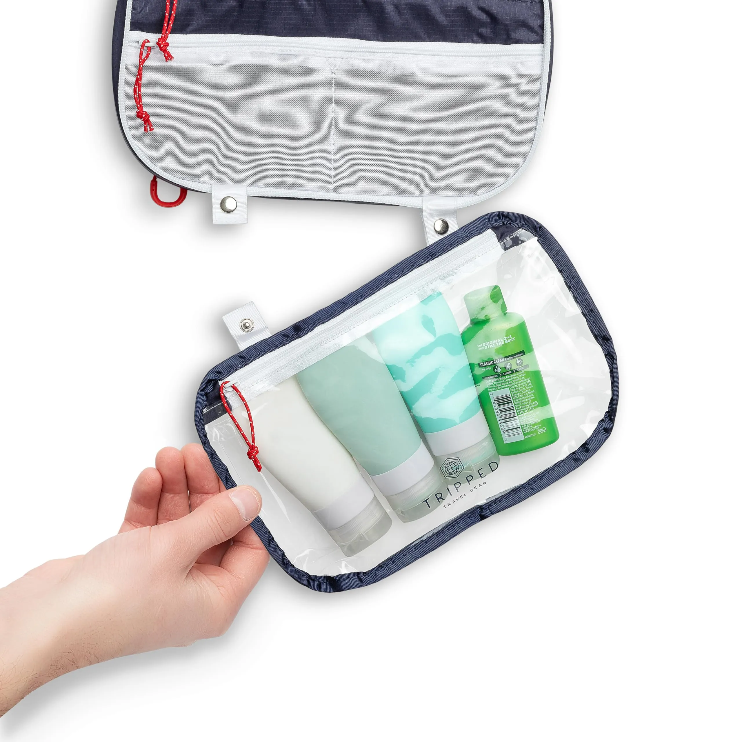 Toiletry Bag Kit Set: Hanging Travel Toiletry Bag   311 TSA Cosmetic Liquid Bag   Ultralight Accessory Organizer Pouch (Navy Ripstop)