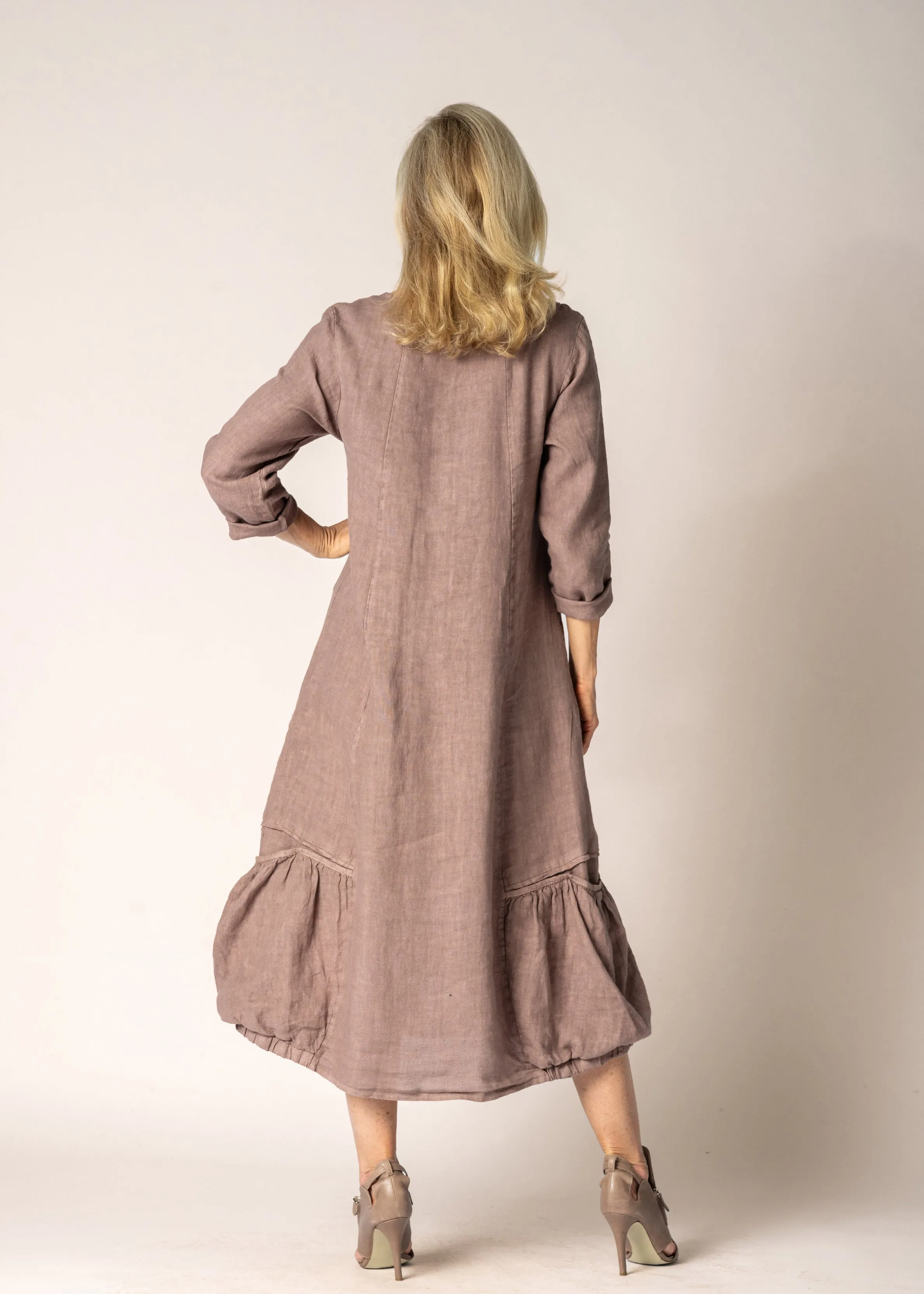 Torina Linen Dress in Milk Chocolate