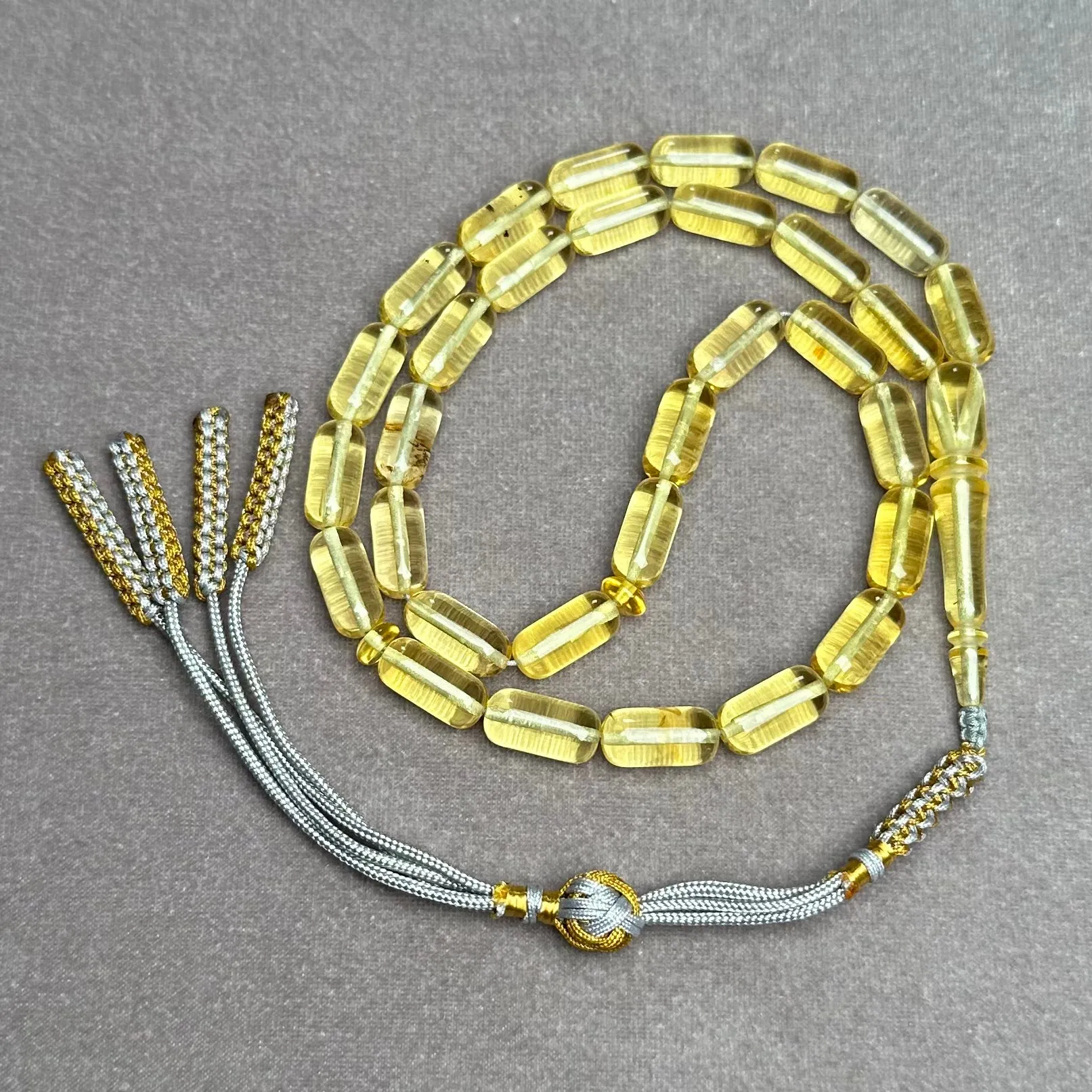 TRANSPARENT AMBER MISBAHA 6,7x13,9mm 16,8g