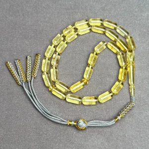 TRANSPARENT AMBER MISBAHA 6,7x13,9mm 16,8g
