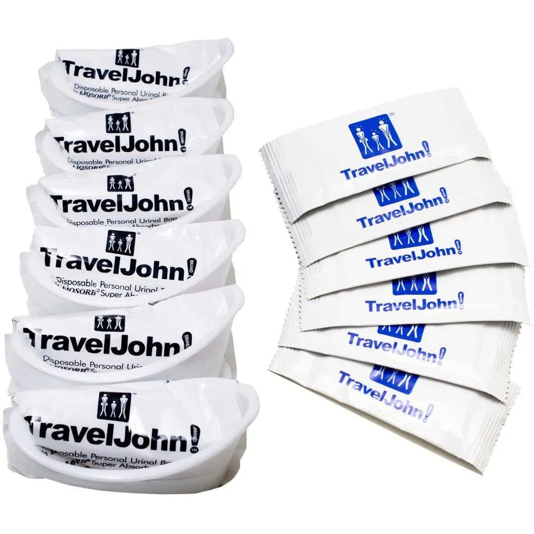 TravelJohn Resealable Disposable Urinal (TJ1N-C) - 6 Pack