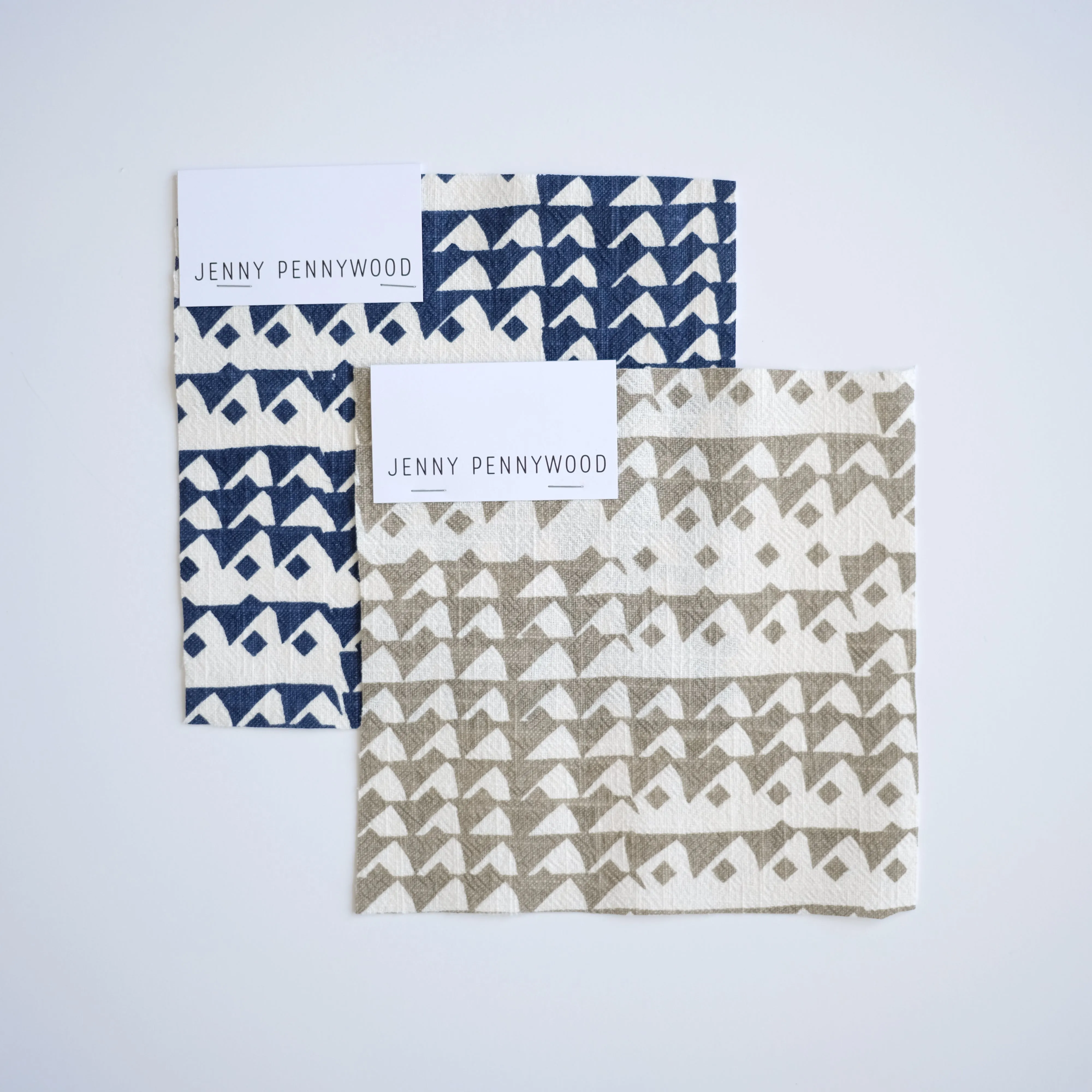 TRIANGLES in FLAX - Fabric by the yard