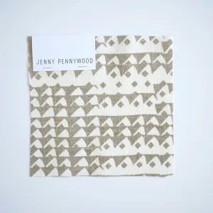 TRIANGLES in FLAX - Fabric by the yard