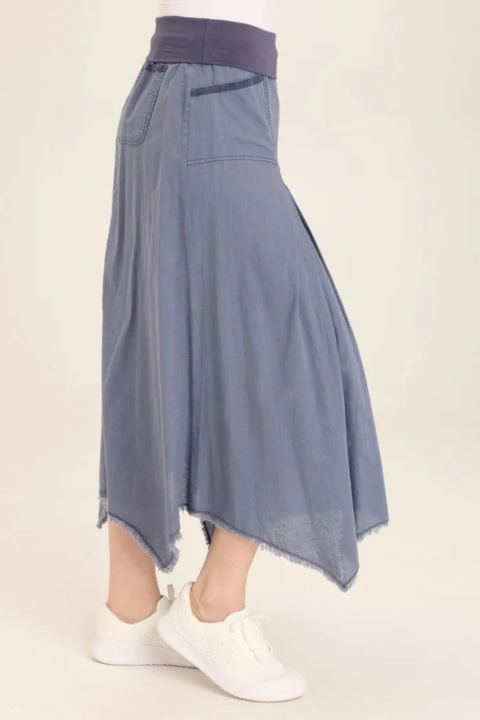 Triste Linen Bohemian Sharkbite Maxi Skirt