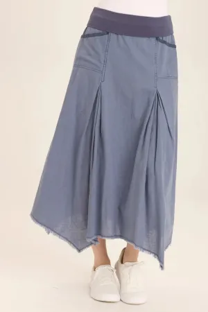 Triste Linen Bohemian Sharkbite Maxi Skirt