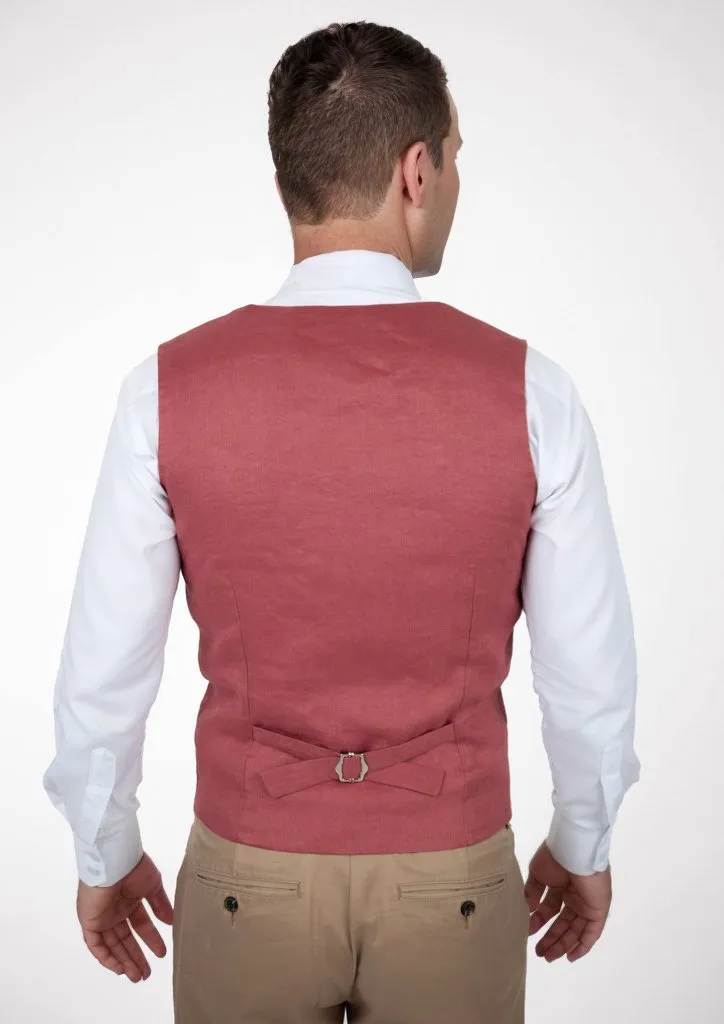 Tuscan Red Linen Vest