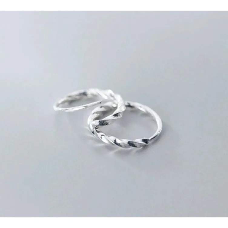 Twist Thin Hoop Braids Huggies Earrings-SH011