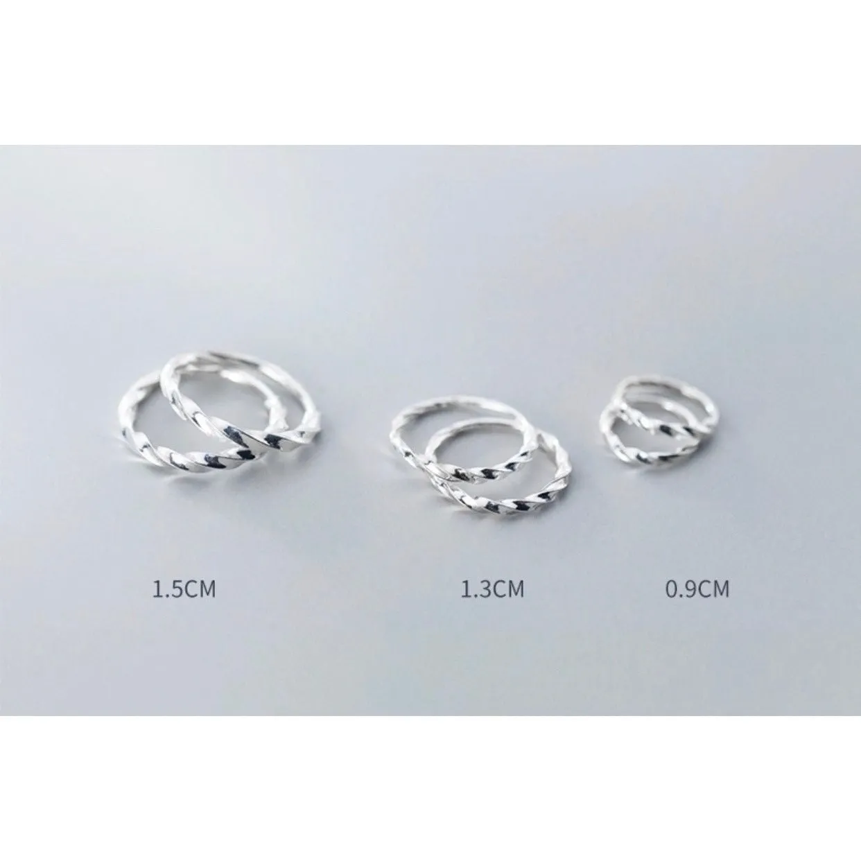 Twist Thin Hoop Braids Huggies Earrings-SH011