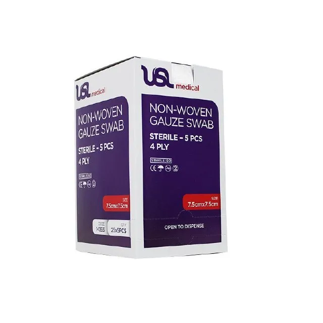 Usl Medium Swab Nw 7.5X7.5cm 5Pk Box 25s