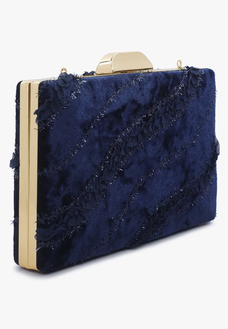 Velvet Ribbon Clutch Bag