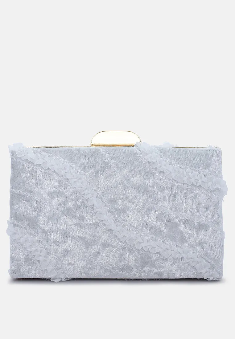 Velvet Ribbon Clutch Bag
