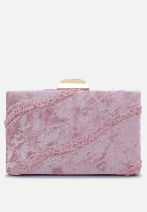 Velvet Ribbon Clutch Bag