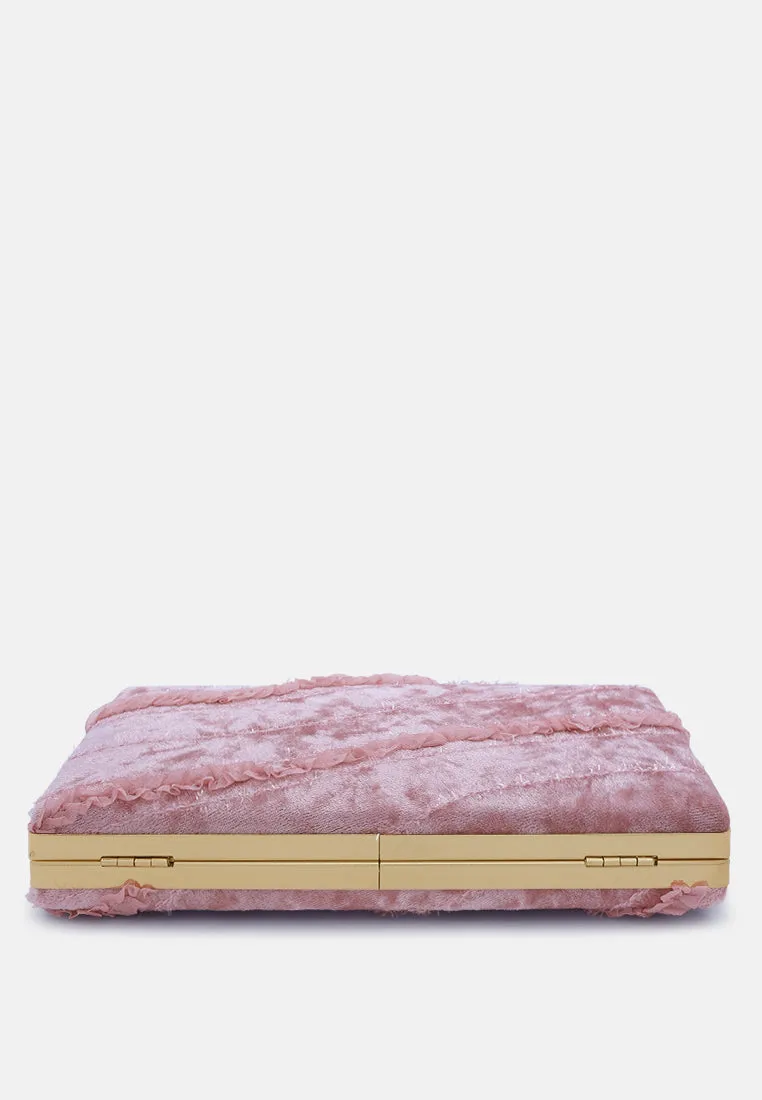 Velvet Ribbon Clutch Bag