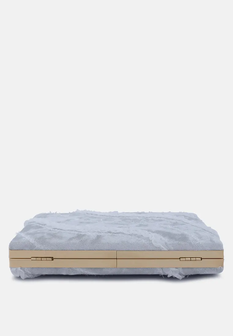 Velvet Ribbon Clutch Bag