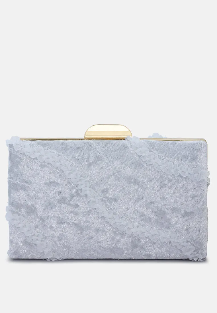 Velvet Ribbon Clutch Bag