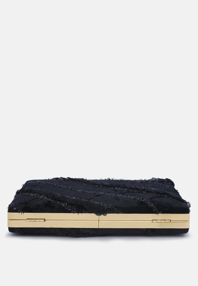 Velvet Ribbon Clutch Bag