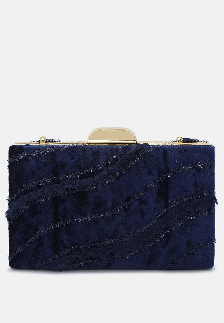 Velvet Ribbon Clutch Bag