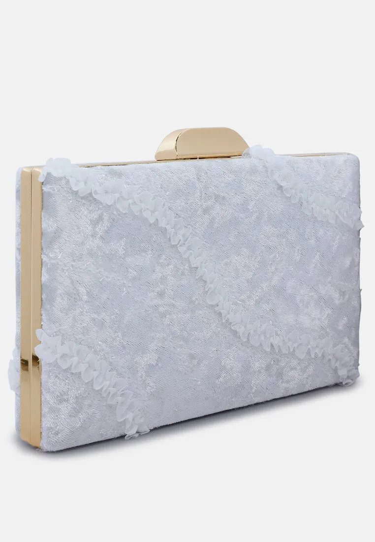 Velvet Ribbon Clutch Bag