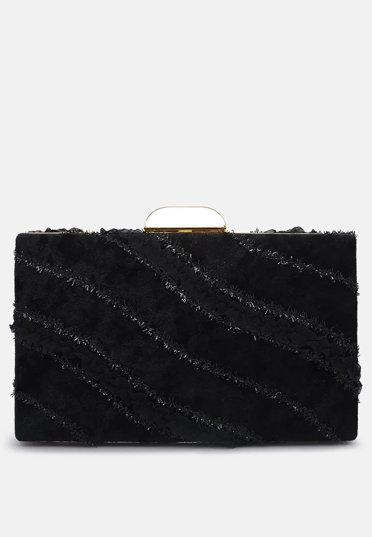 Velvet Ribbon Clutch Bag