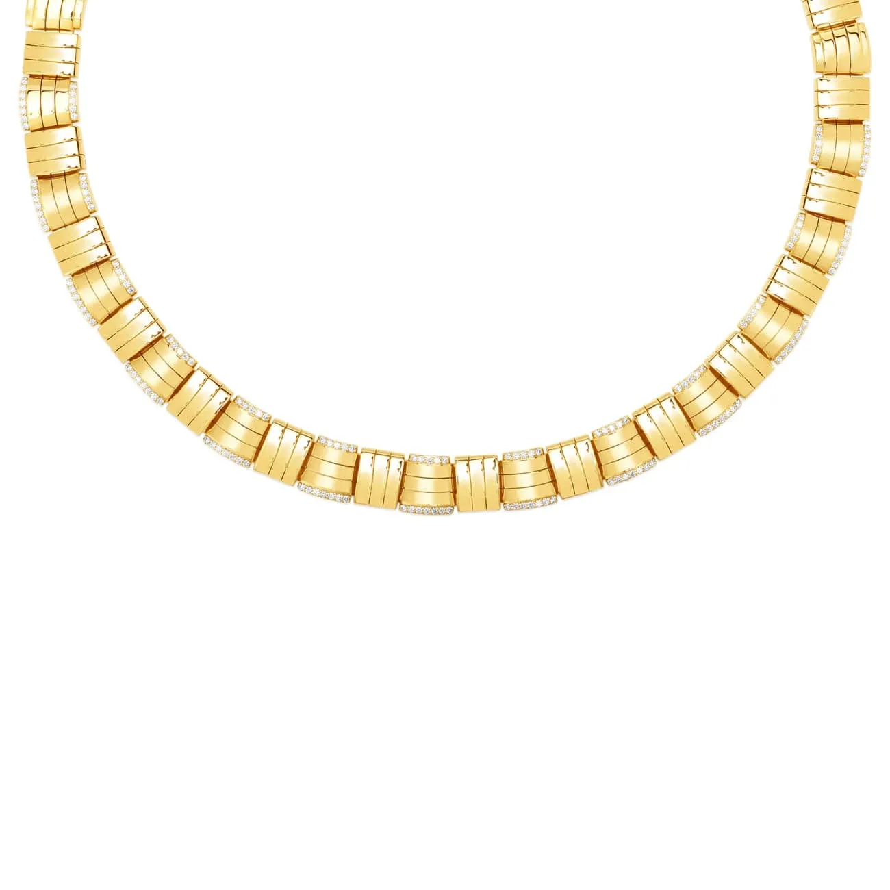 Veneto 18K Yellow Gold Accent Woven Collar Diamond Necklace