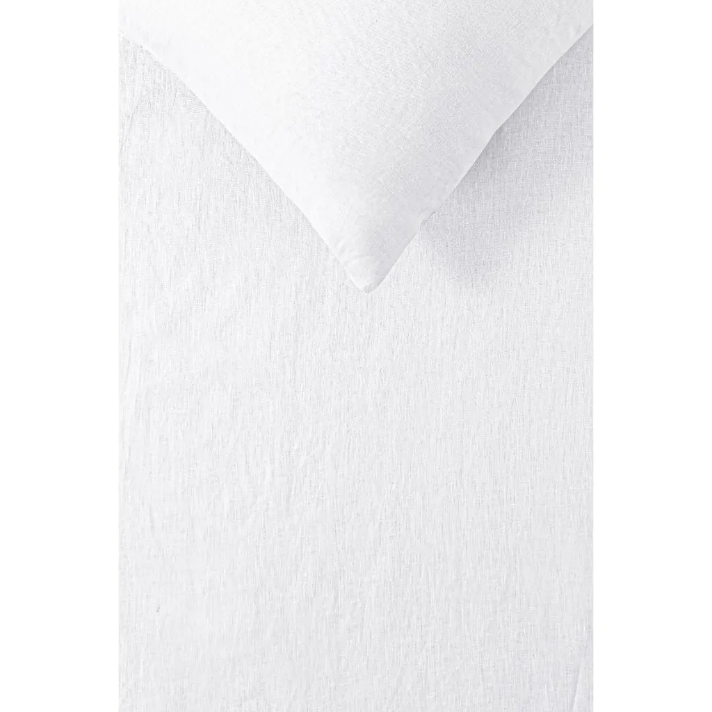 Vintage Design White French 100% Linen Sheet Set
