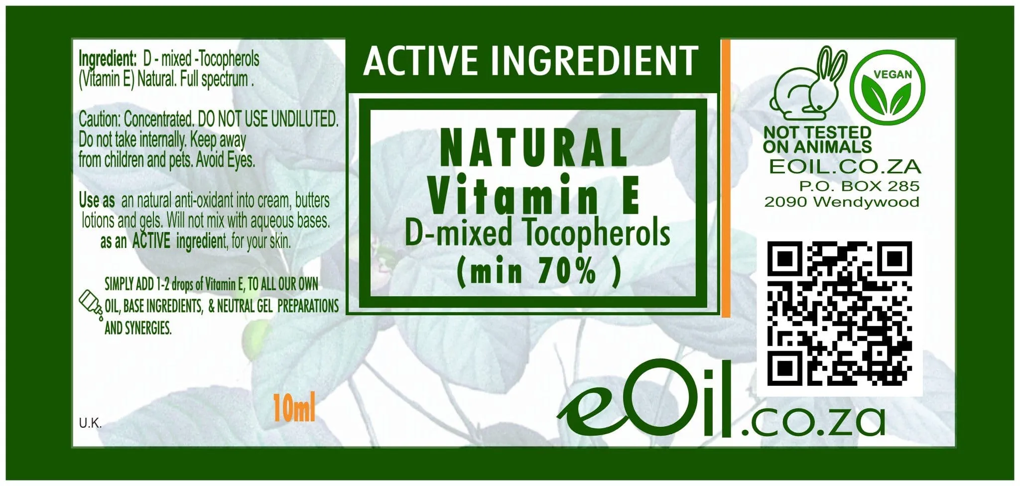 Vitamin E natural 70 % Active Ingredient (D - mixed - or Gamma Tocopherols)