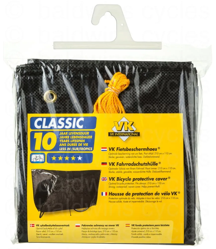 VK "Classic" Waterproof Single Bicycle Cover Incl. 5m Cord - White