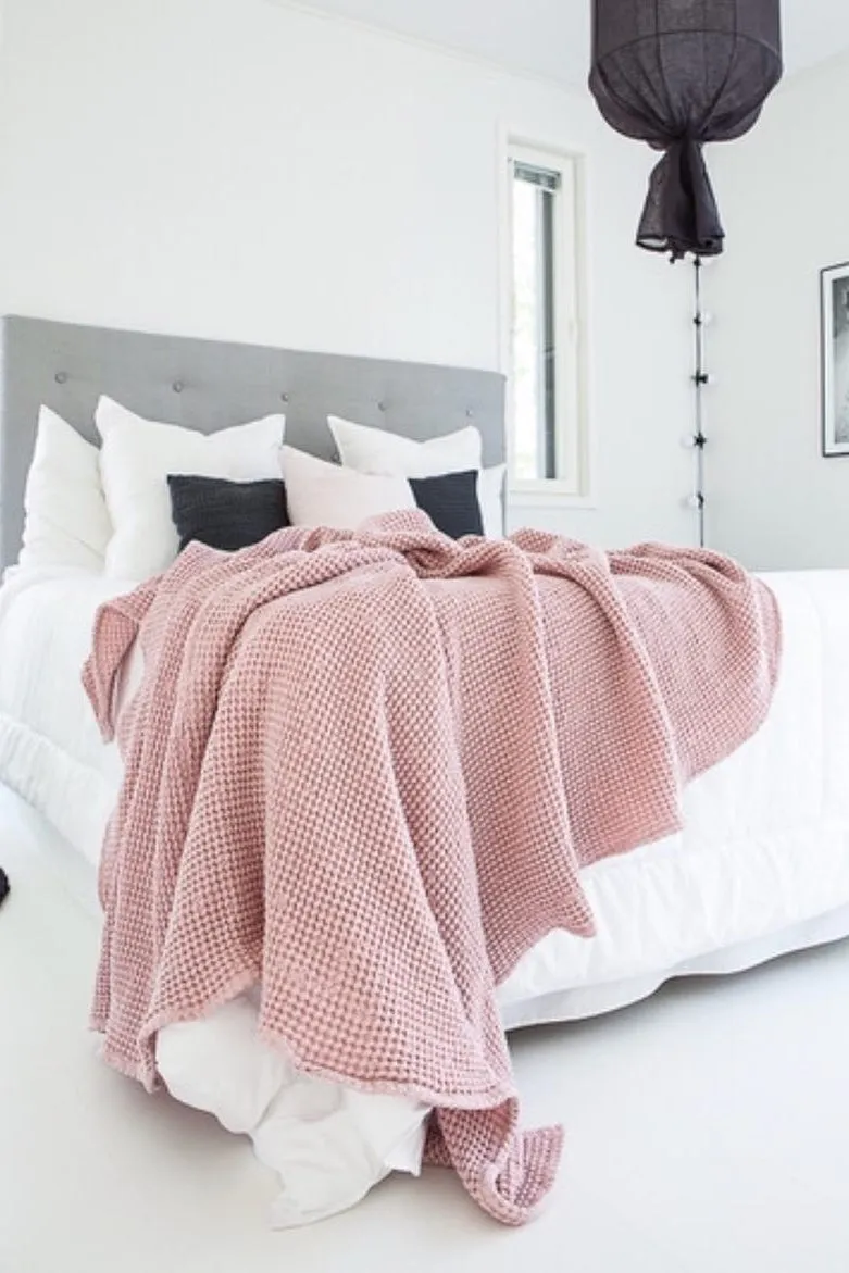Waffle throw blanket
