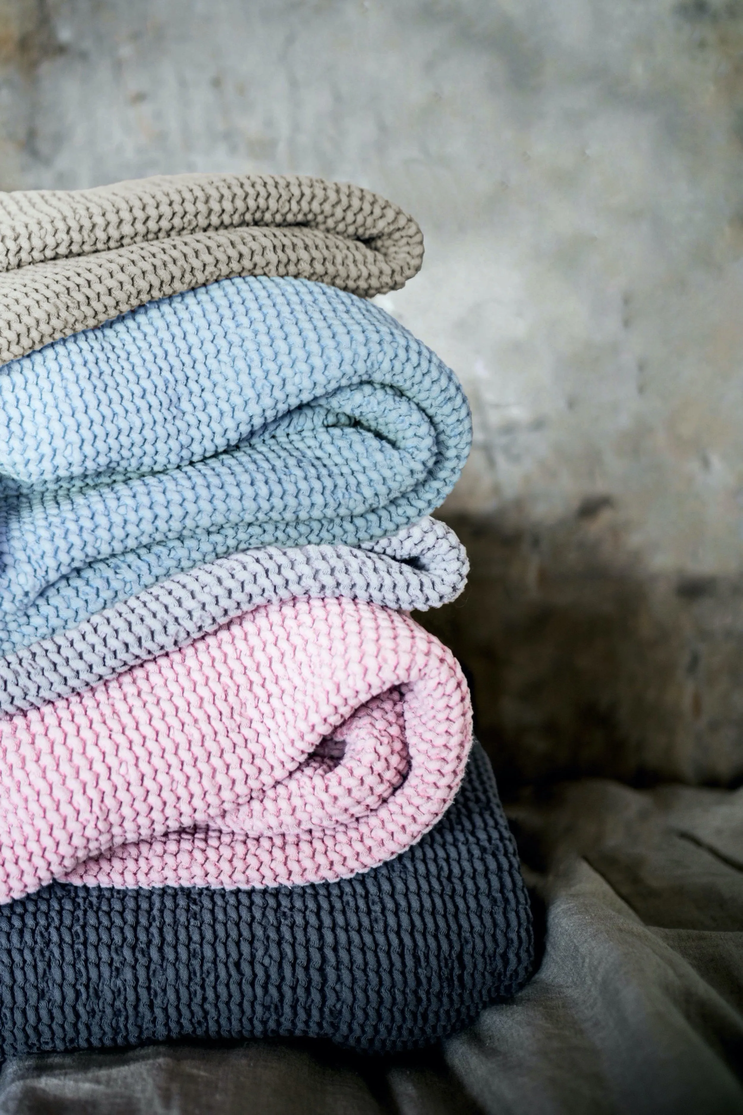 Waffle throw blanket