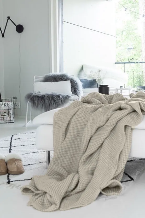 Waffle throw blanket
