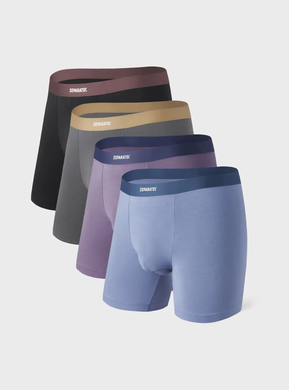 Waistfree™ Seamless Bamboo Rayon Boxer Briefs 4 Pack