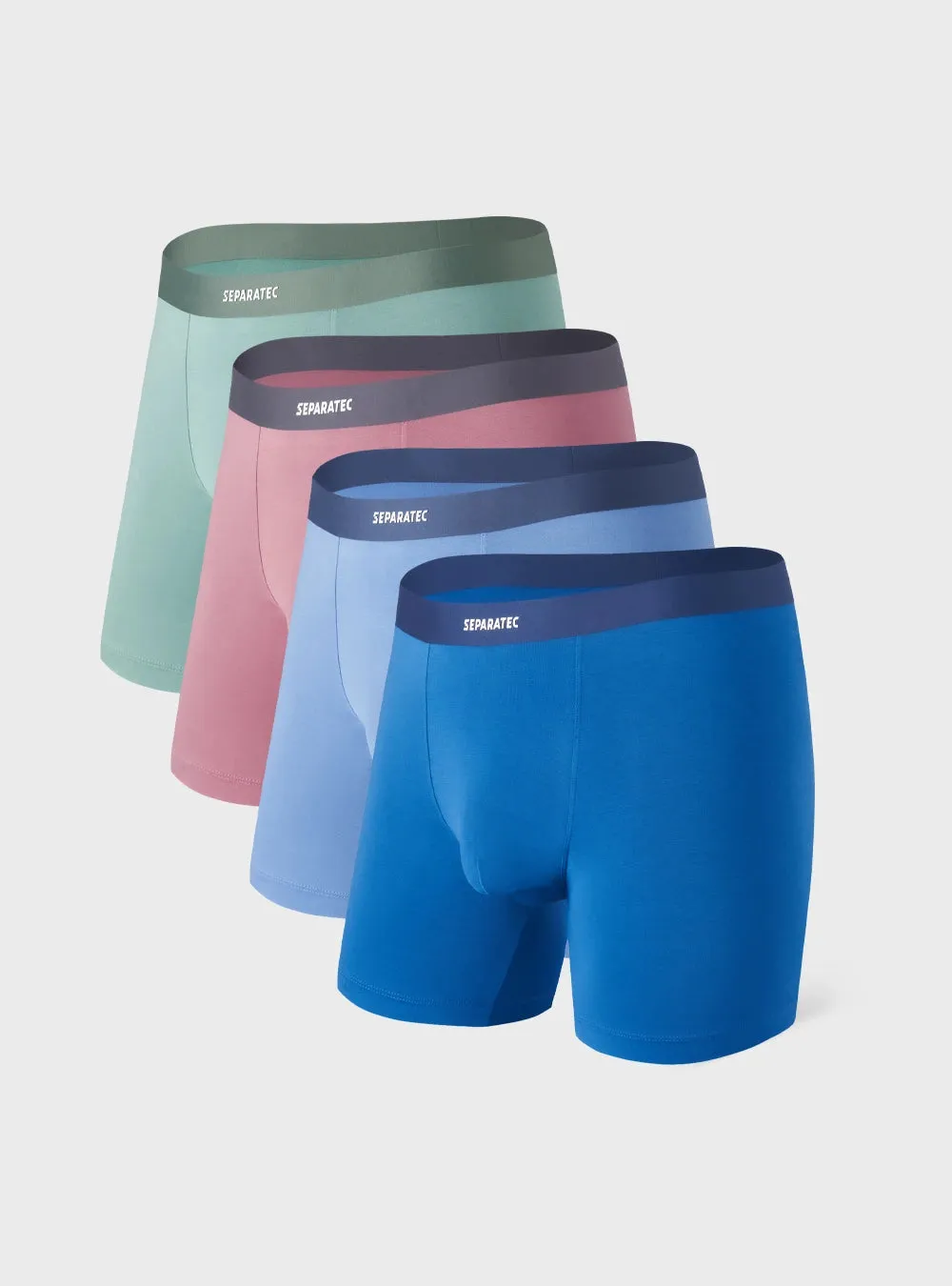 Waistfree™ Seamless Bamboo Rayon Boxer Briefs 4 Pack