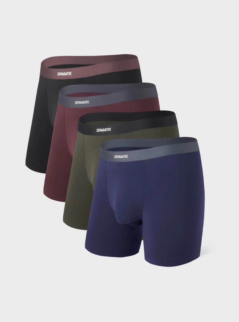 Waistfree™ Seamless Bamboo Rayon Boxer Briefs 4 Pack