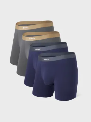 Waistfree™ Seamless Bamboo Rayon Boxer Briefs 4 Pack