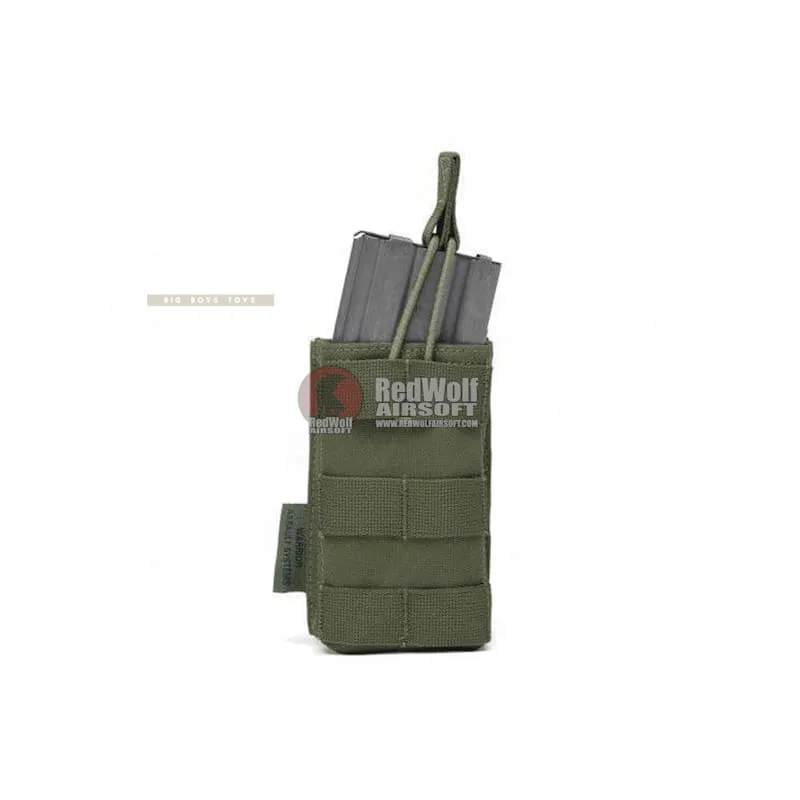 Warrior Assault Systems Single MOLLE Open M4 5.56mm Mag / Bungee Pouch - OD Green