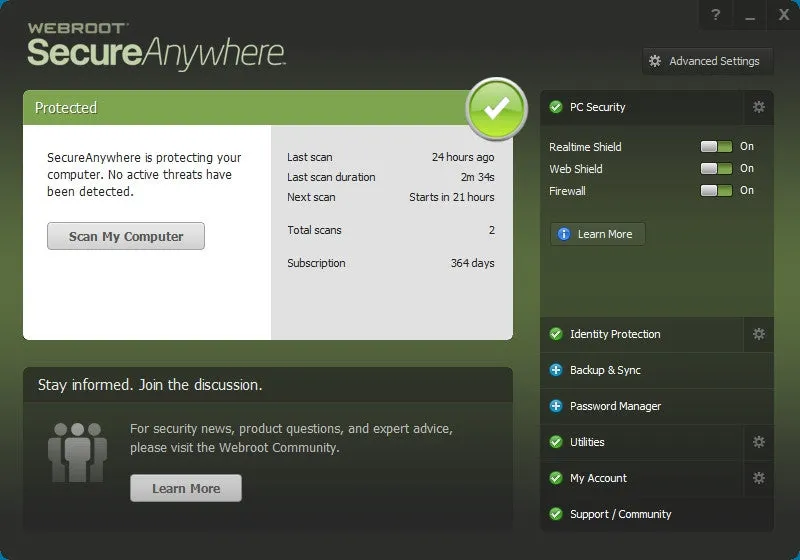 Webroot SecureAnywhere AntiVirus (3 Devices/1 Year) (PC/MAC)