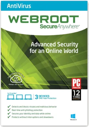 Webroot SecureAnywhere AntiVirus (3 Devices/1 Year) (PC/MAC)
