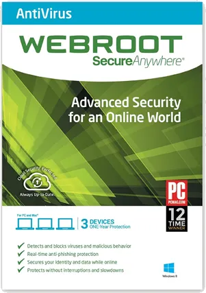 Webroot SecureAnywhere AntiVirus (3 Devices/1 Year) (PC/MAC)