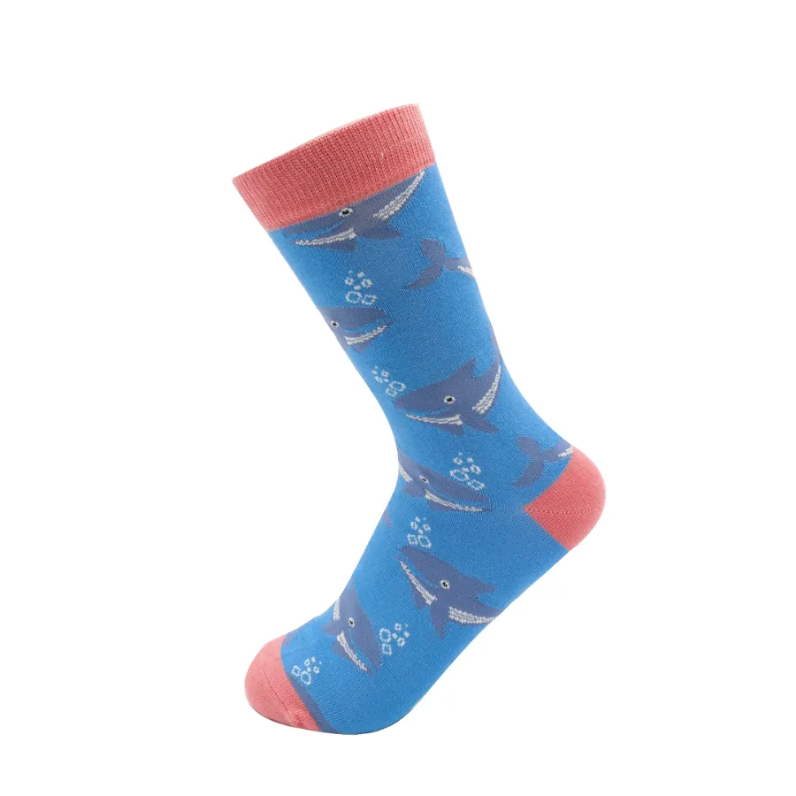 Whales Bamboo Socks in Sky by Miss Sparrow, Size UK 4-7