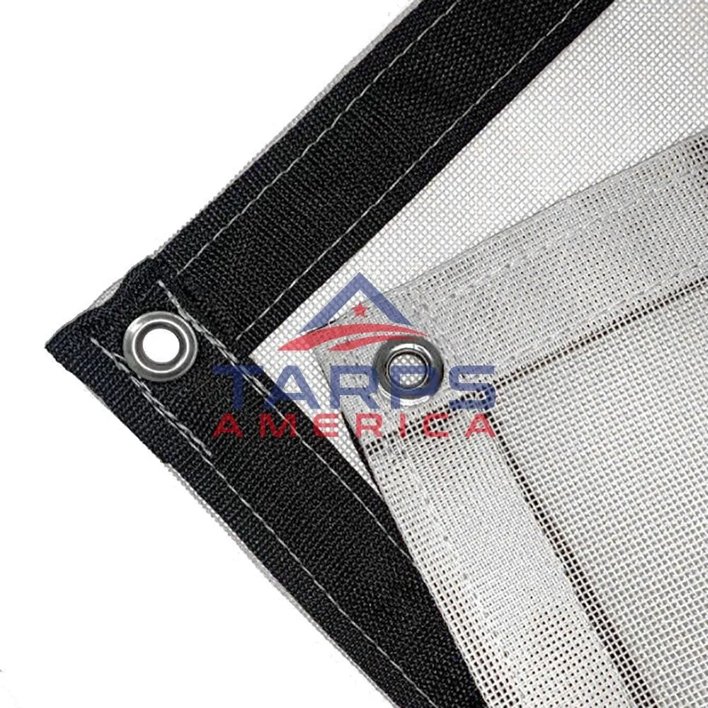 White 8 oz. Medium Duty Vinyl Coated Mesh Tarp by ShadeMax®