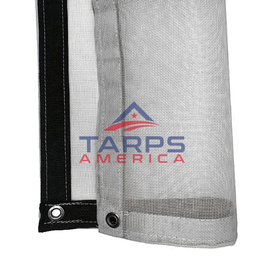 White 8 oz. Medium Duty Vinyl Coated Mesh Tarp by ShadeMax®