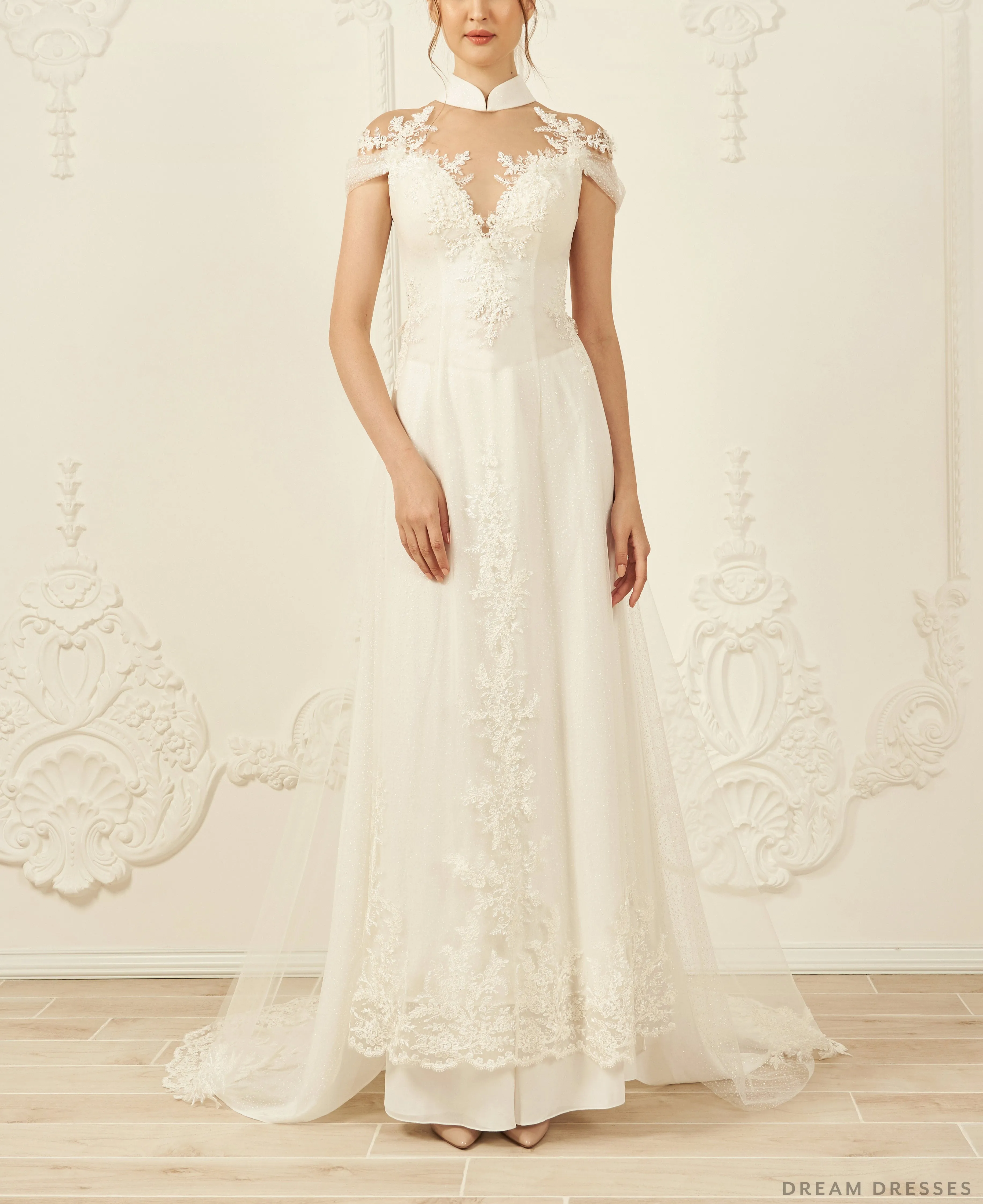 White Bridal Ao Dai | Modern Vietnamese Wedding Dress (#ILIANA)